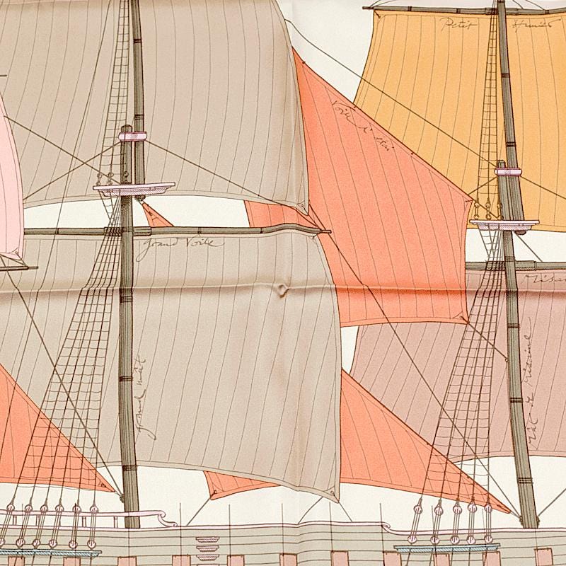 Hermes Scarf "Cheval de Mer" by Christian Renonciat 90cm Silk