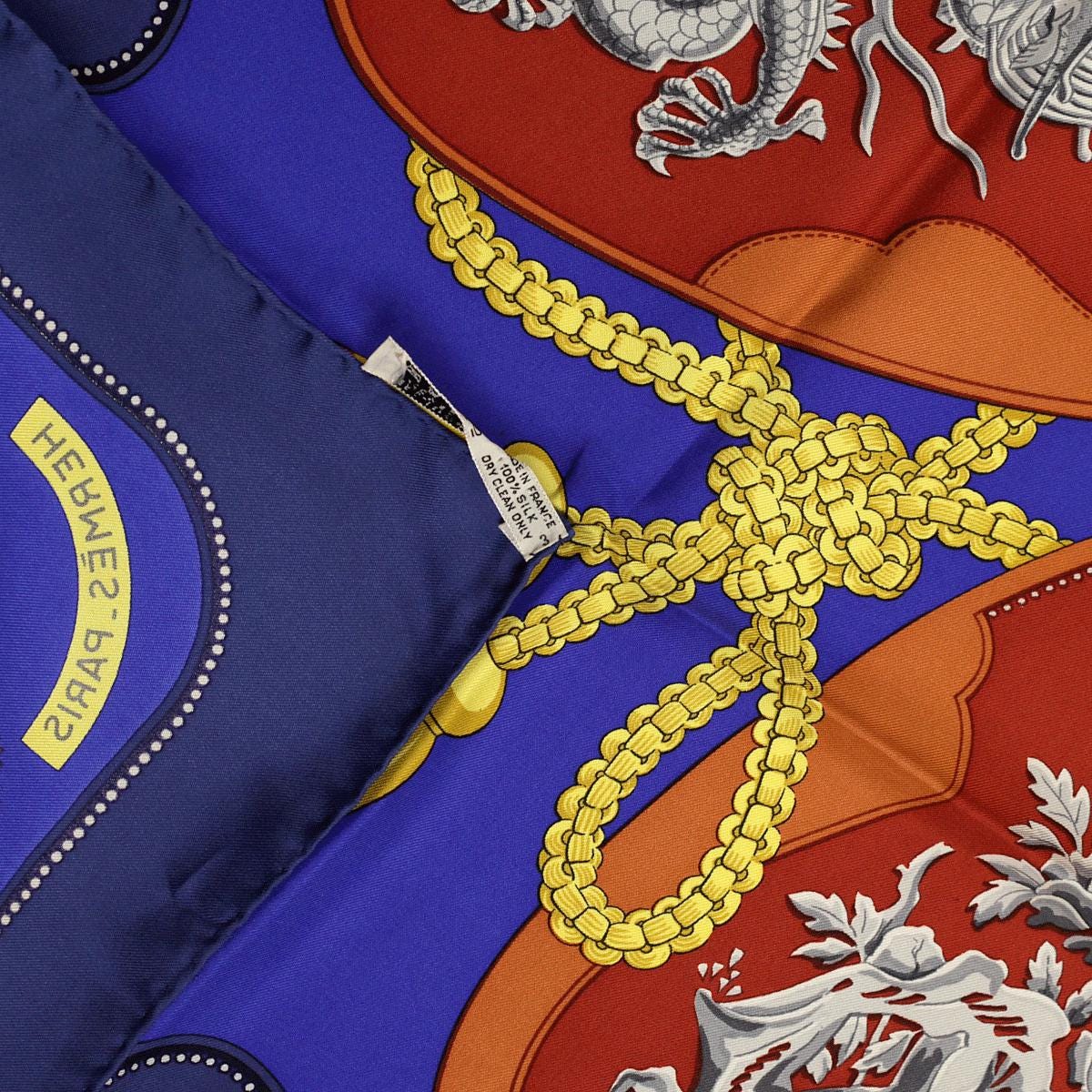 Hermes Scarf "Tsubas" by Christiane Vauzelles Vintage 90cm Silk | Carre Foulard