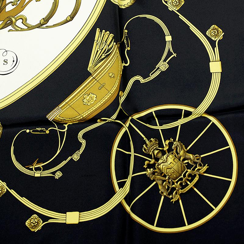 Hermes Scarf "Springs" by Philippe Ledoux Vintage 90cm Silk