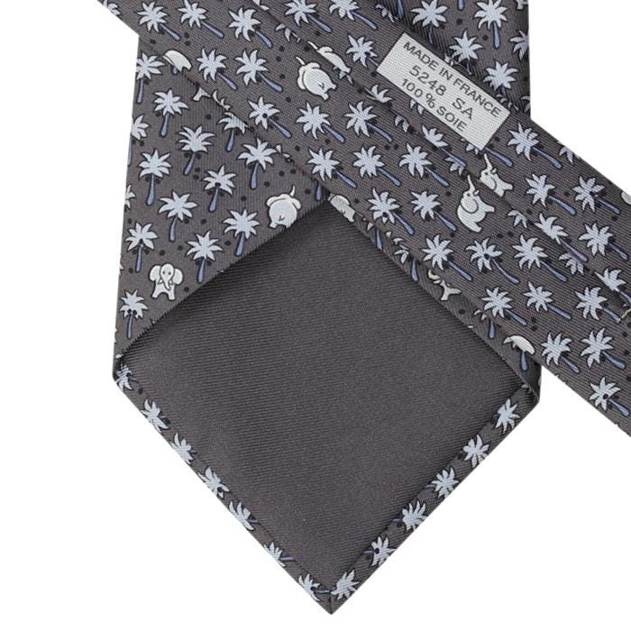 Hermes Men's Silk Tie Whimsical Elephants Pattern 5248 | Necktie Cravate