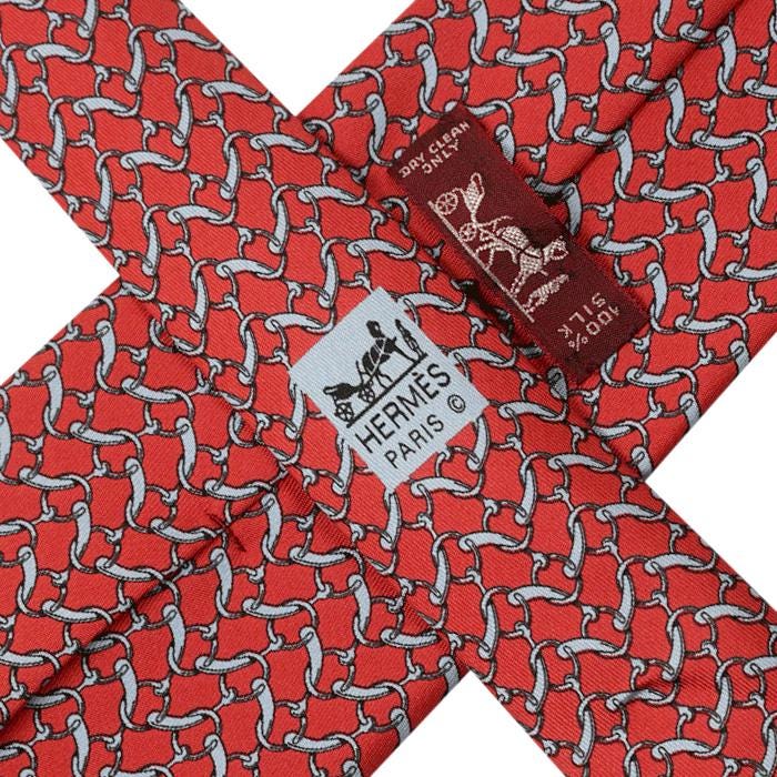Hermes Men's Silk Tie Equestrian Geometric Pattern 7857 | Necktie Cravate