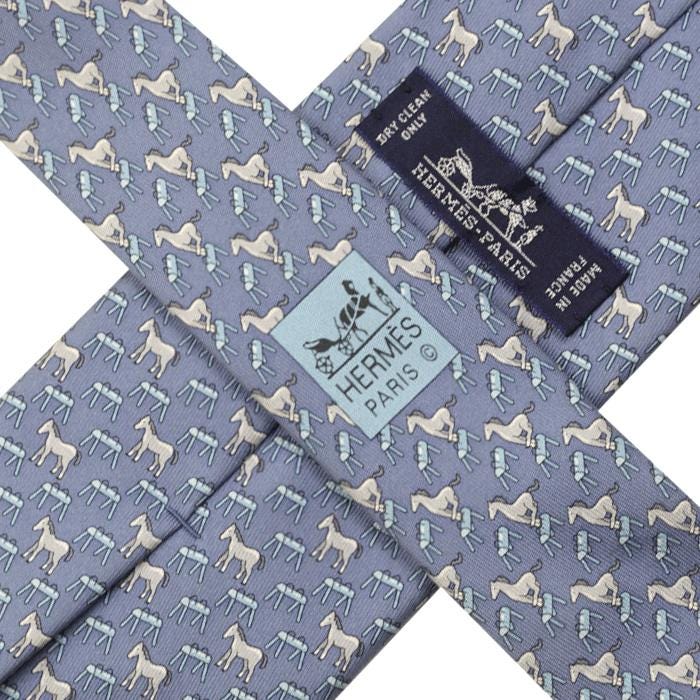 Hermes Men's Silk Tie Whimsical Horse Pattern 625992 | Necktie Cravate