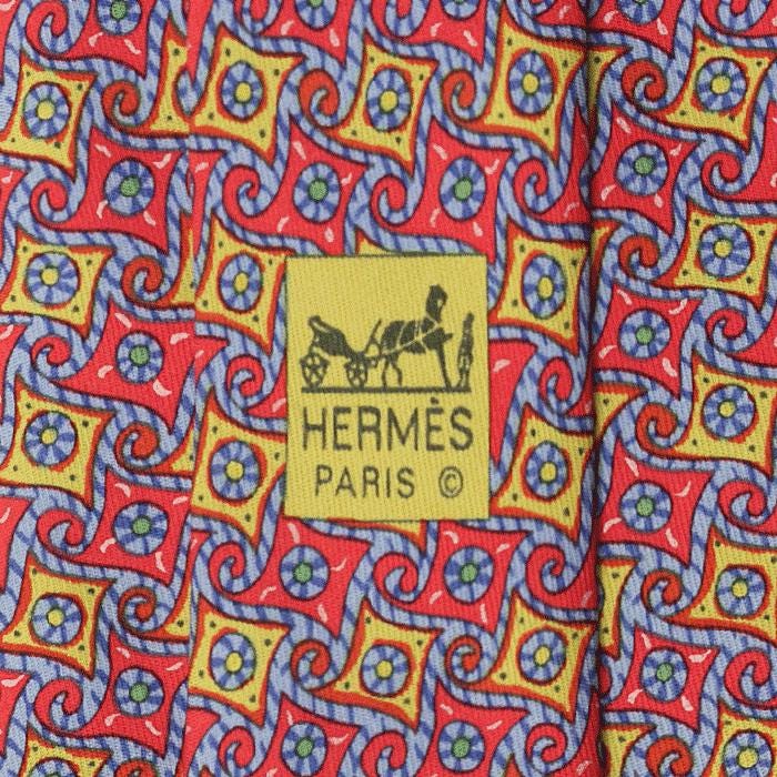 Hermes Men's Silk Tie Geometric Pattern 7969 | Necktie Cravate