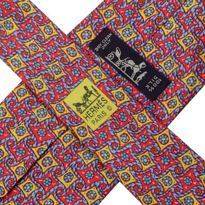 Hermes Men's Silk Tie Geometric Pattern 7969 | Necktie Cravate