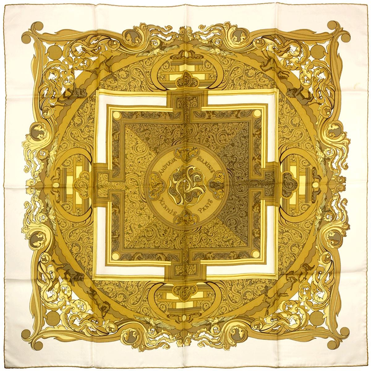 Hermes Scarf "Animaux Solaires" by Zoe Pauwels Vintage 90cm Silk | Carre Foulard