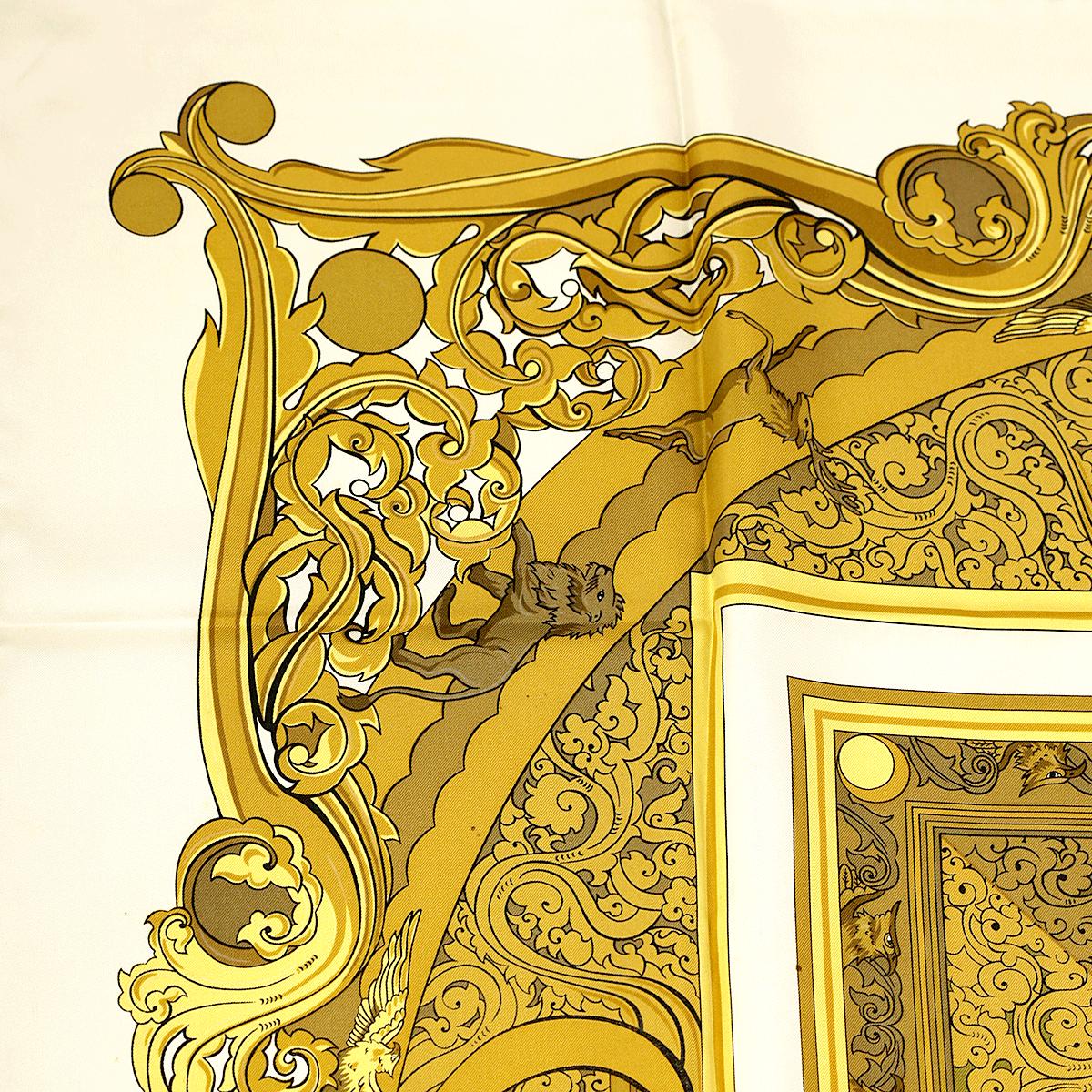 Hermes Scarf "Animaux Solaires" by Zoe Pauwels Vintage 90cm Silk | Carre Foulard