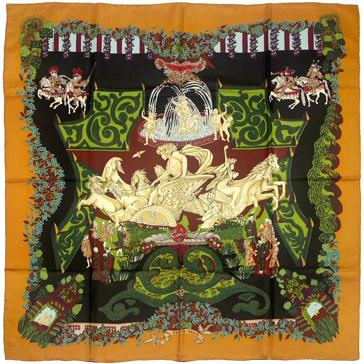 Hermes Scarf "Le Paradis du Roy" by Annie Faivre Vintage 90cm Silk | Carre Foulard