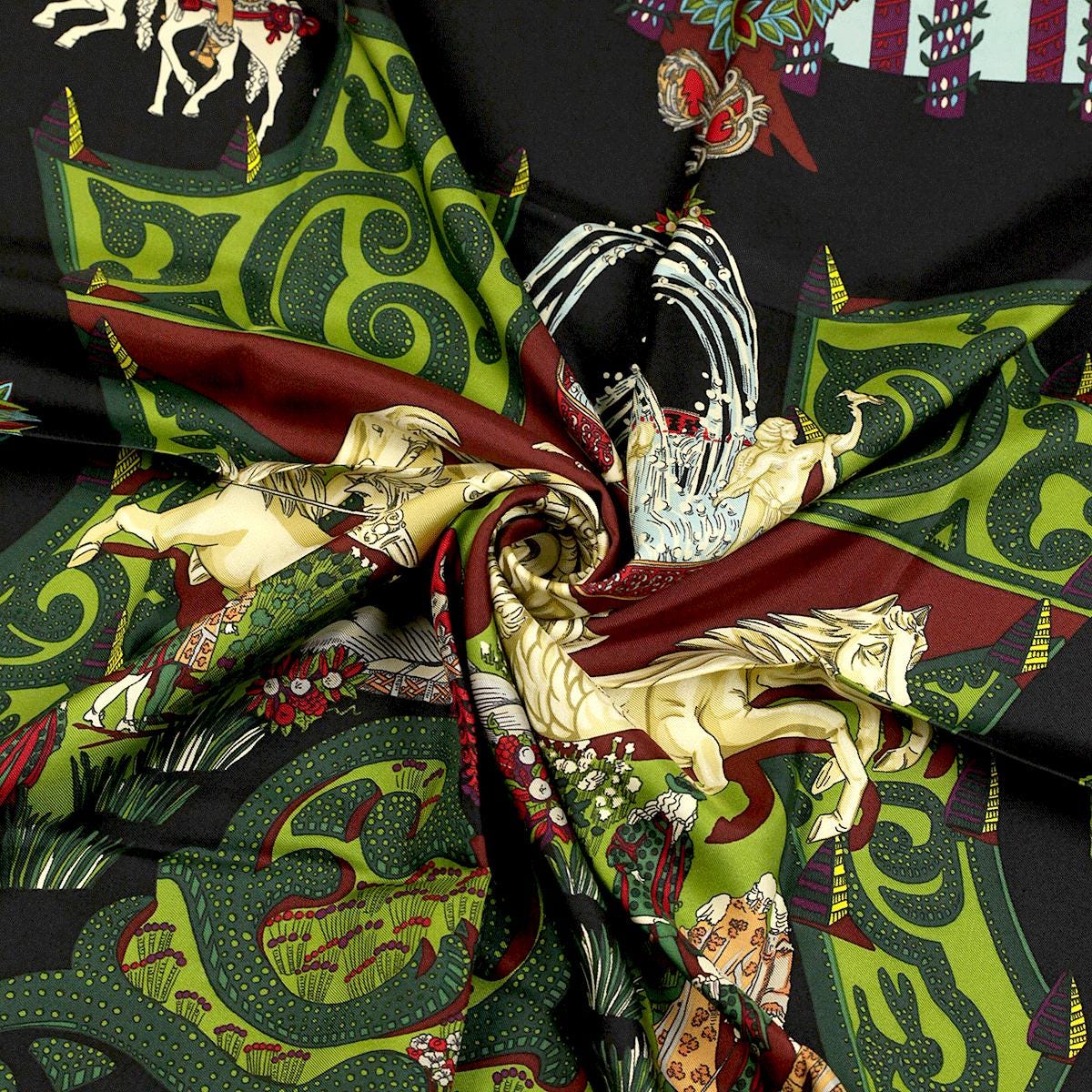 Hermes Scarf "Le Paradis du Roy" by Annie Faivre Vintage 90cm Silk | Carre Foulard