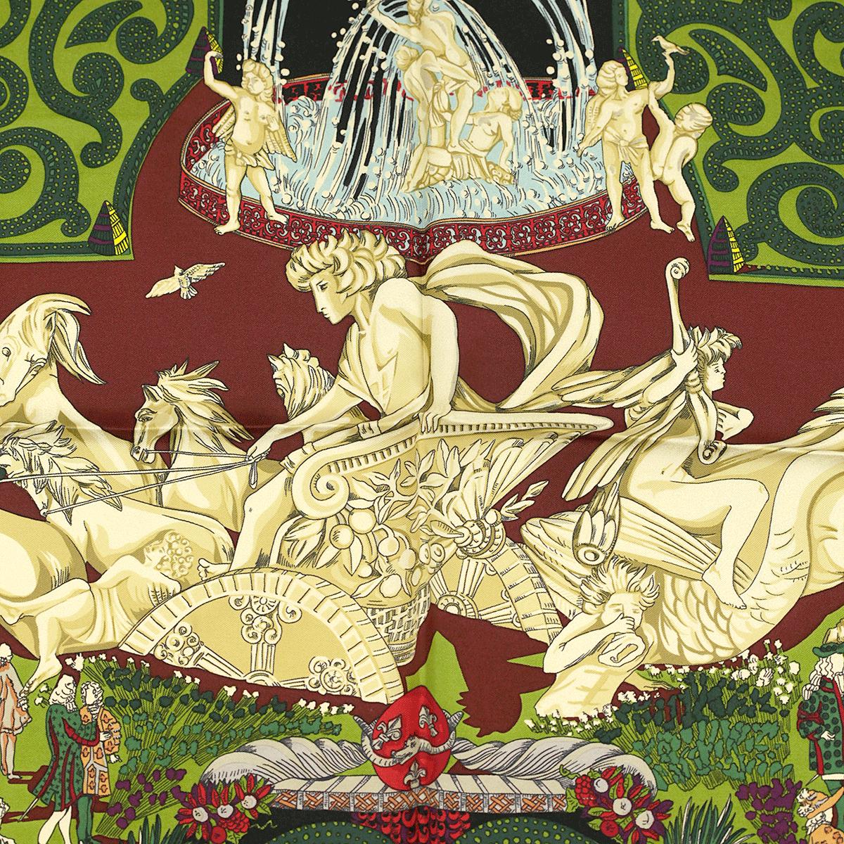 Hermes Scarf "Le Paradis du Roy" by Annie Faivre Vintage 90cm Silk | Carre Foulard