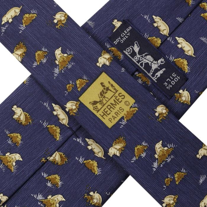 Hermes Men's Silk Tie Whimsical Moles Pattern 7794 | Necktie Cravate