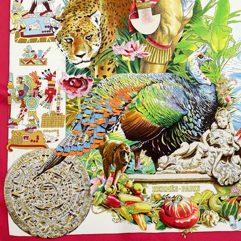 Hermes Scarf "Les Ameriques" by Kermit Oliver 90cm Silk | Carre Foulard