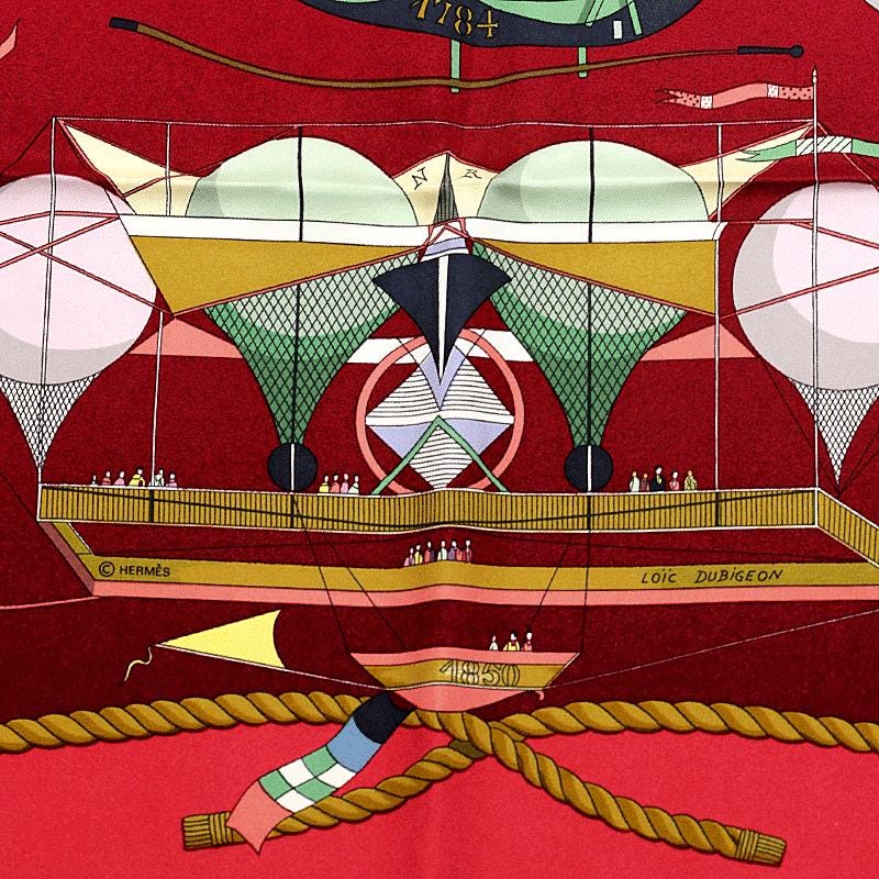 Hermes Scarf "Les Folies du Ciel" by Loic Dubigeon 90cm Silk | Carre Foulard