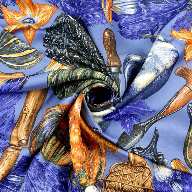 Hermes Scarf "Citrouilles et Coloquintes" by Valerie Dawlat Dumoulin 90cm Silk | Carre Foulard