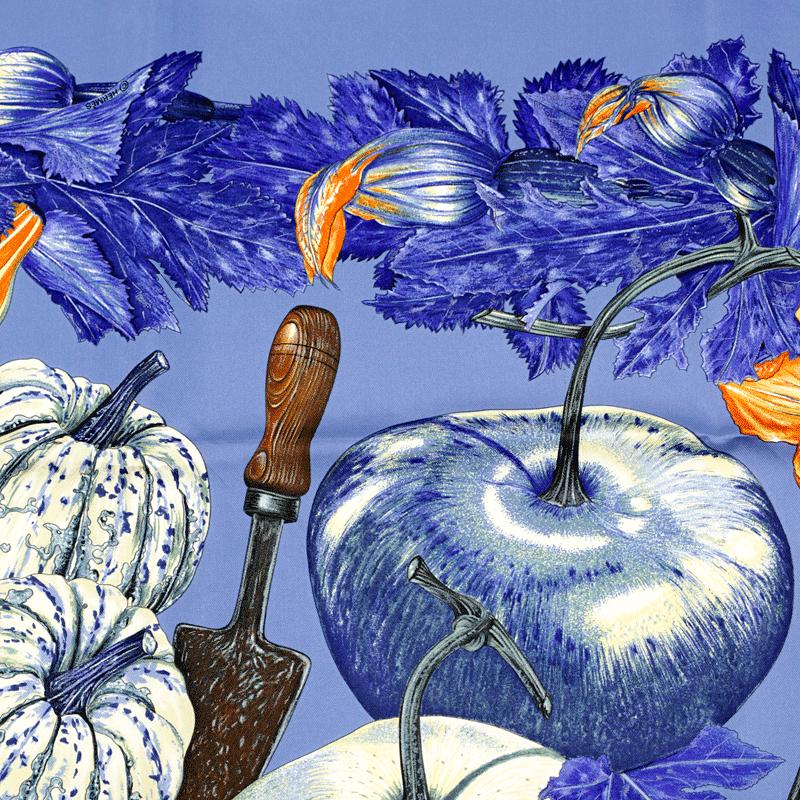 Hermes Scarf "Citrouilles et Coloquintes" by Valerie Dawlat Dumoulin 90cm Silk | Carre Foulard