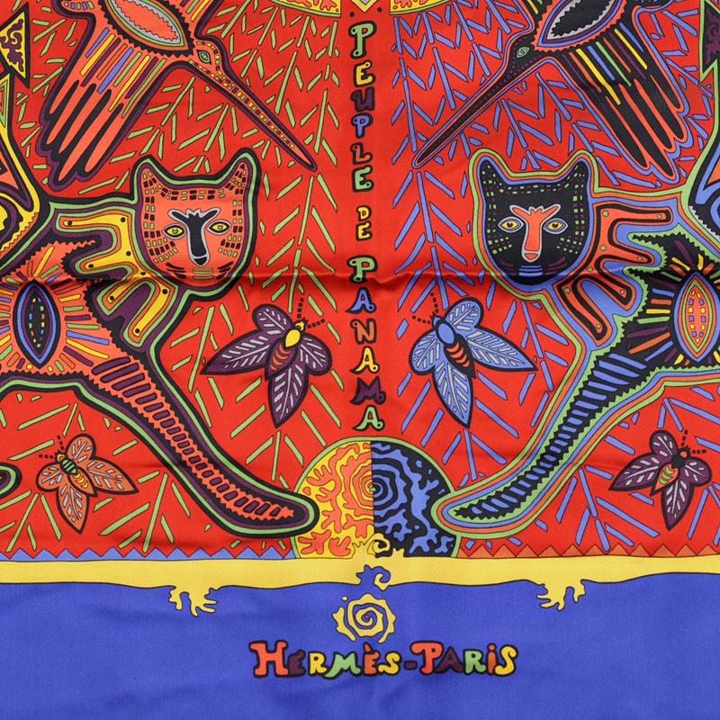Hermes Scarf "Legende Kuna Peuple de Panama" by Zoe Pauwels 90cm Silk | Foulard Carre