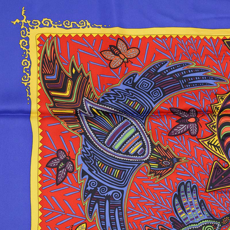Hermes Scarf "Legende Kuna Peuple de Panama" by Zoe Pauwels 90cm Silk | Foulard Carre