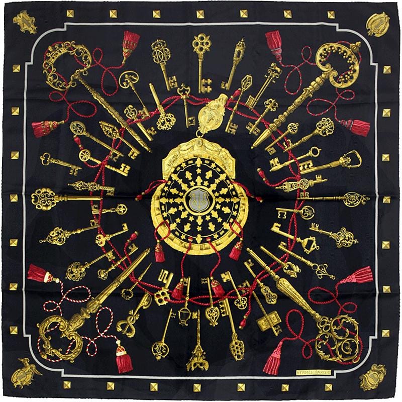 Hermes Scarf "Les Cles" by Caty Latham 90cm Silk | Foulard Carre