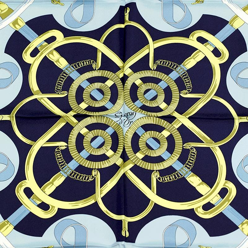 Hermes Scarf "Eperon d'Or" by Henri d'Origny 90cm Silk | Foulard Carre