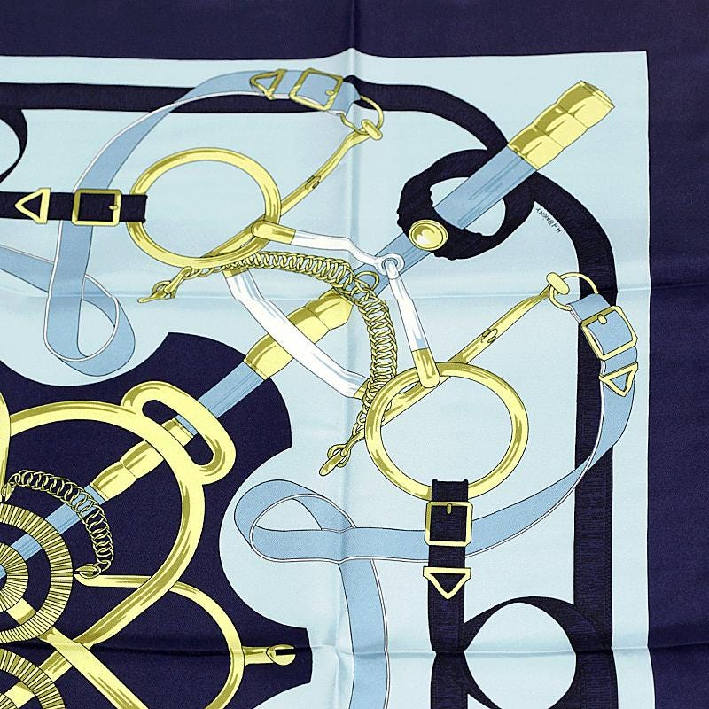 Hermes Scarf "Eperon d'Or" by Henri d'Origny 90cm Silk | Foulard Carre