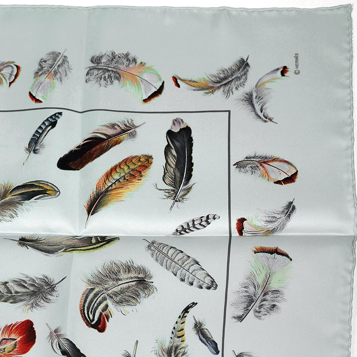 Hermes Scarf "Plumes" by Henri de Linares 90cm Silk | Carre Foulard