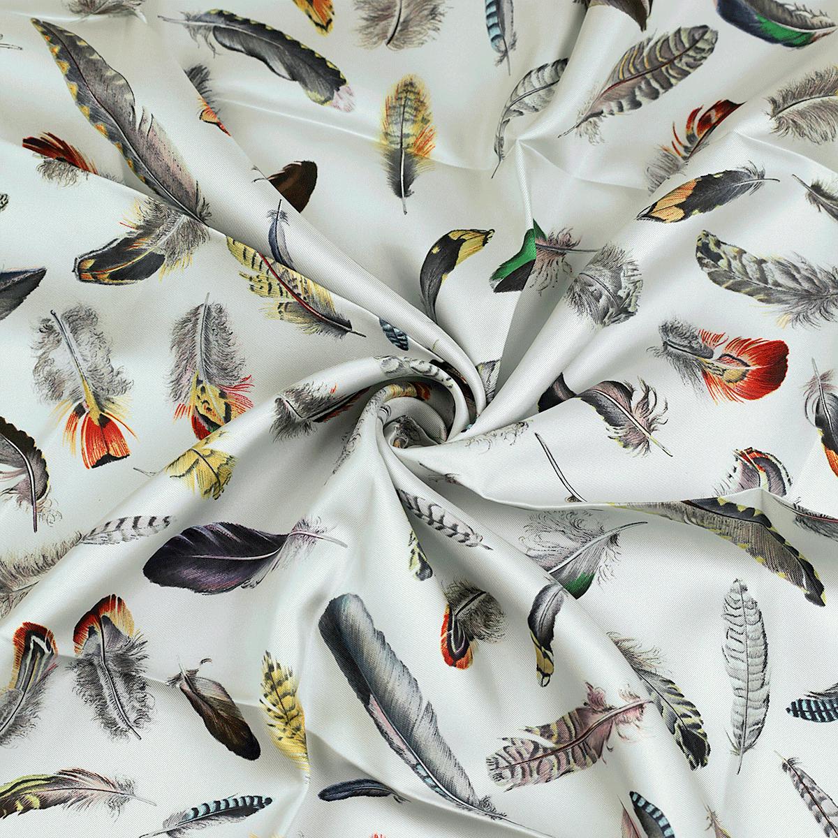 Hermes Scarf "Plumes" by Henri de Linares 90cm Silk | Carre Foulard