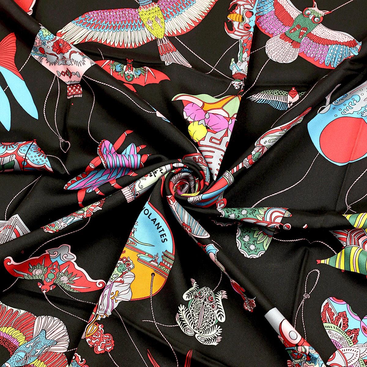 Hermes Scarf "Soies Volantes" by Loic Dubigeon 90cm Silk