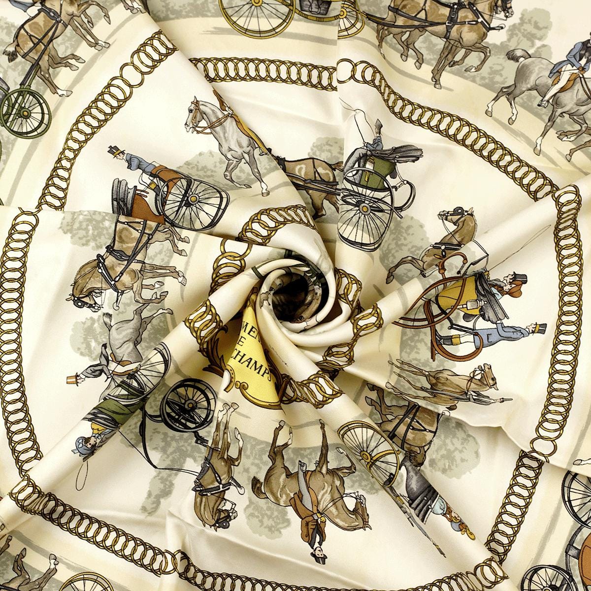 Hermes Scarf "Promenade de Longchamps" by Philippe Ledoux 90cm Silk | Carre Foulard