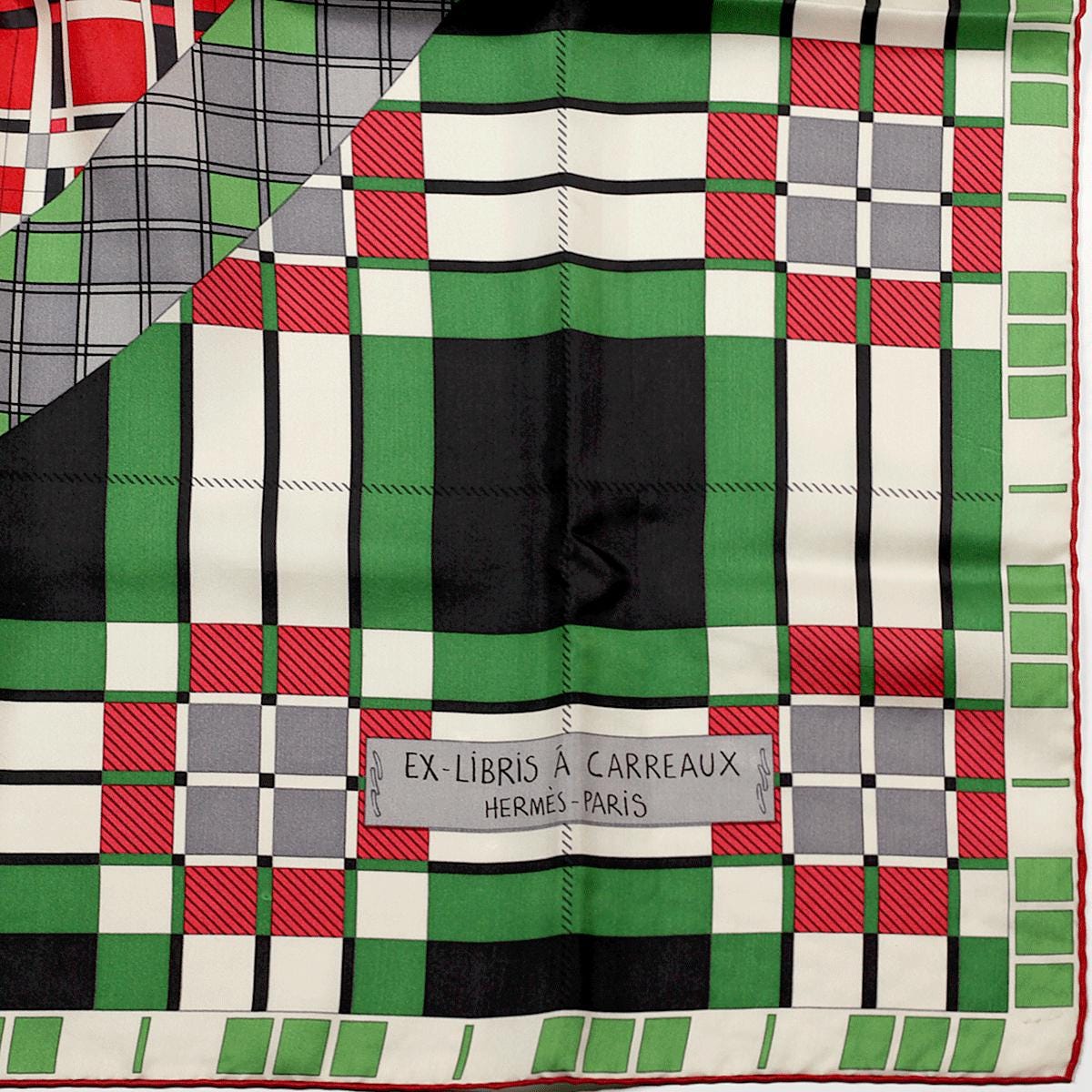 Hermes Scarf "Ex-Libris a Carreaux" by Anamorphee 140cm Silk | Carre Foulard
