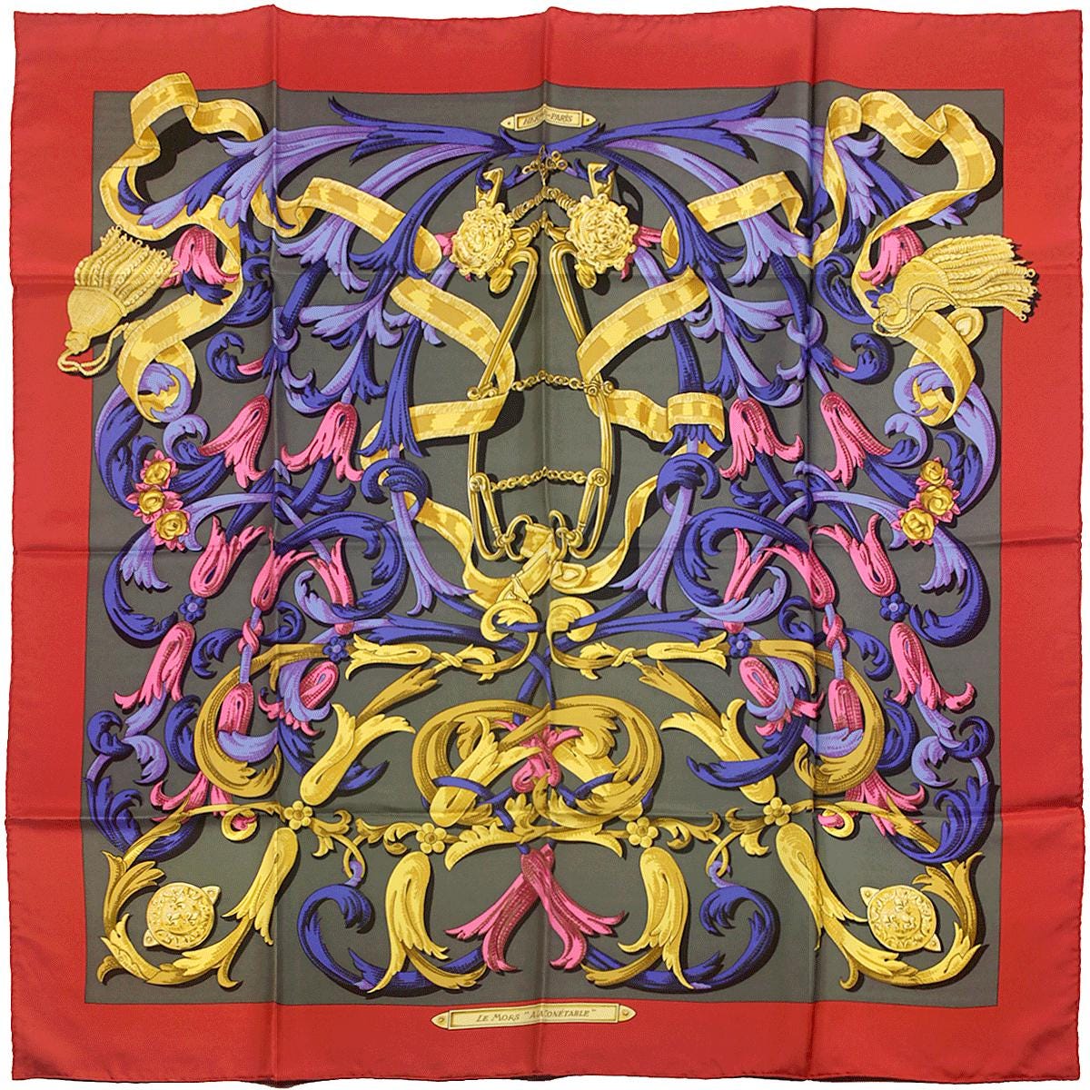 Hermes Scarf "Mors a la Conetable" by Henri d'Origny 90cm Silk | Carre Foulard