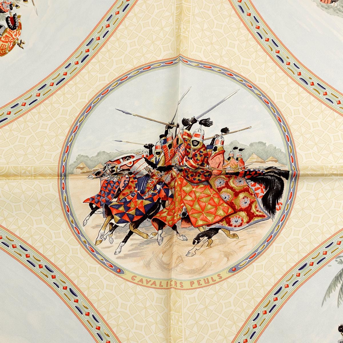 Hermes Scarf "Cavaliers Peuls" by Jean De Fougerolle Vintage 90cm Silk | Carre Foulard