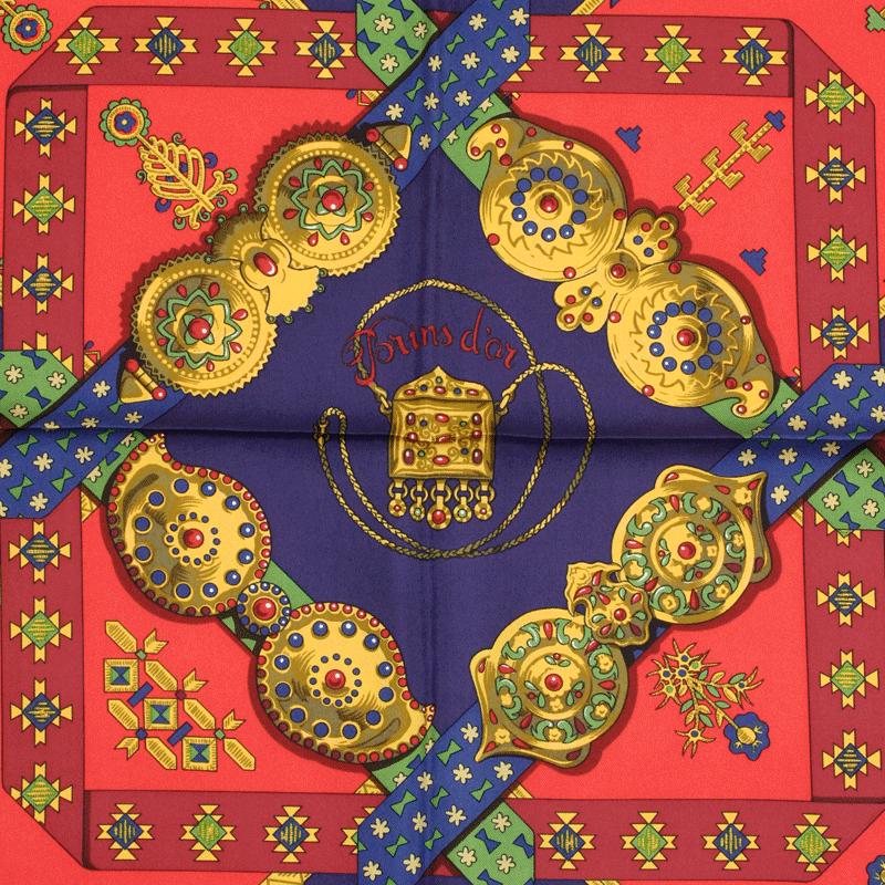 Hermes Scarf "Brins d'Or" by Julia Abadie 90cm Silk | Carre Foulard