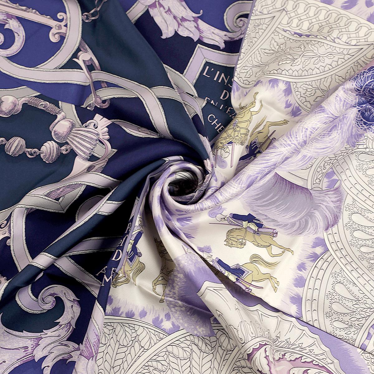 Hermes Scarf "Plumets du Roy" by Henri d'Origny and Julia Abadie 90cm Silk | Carre Foulard