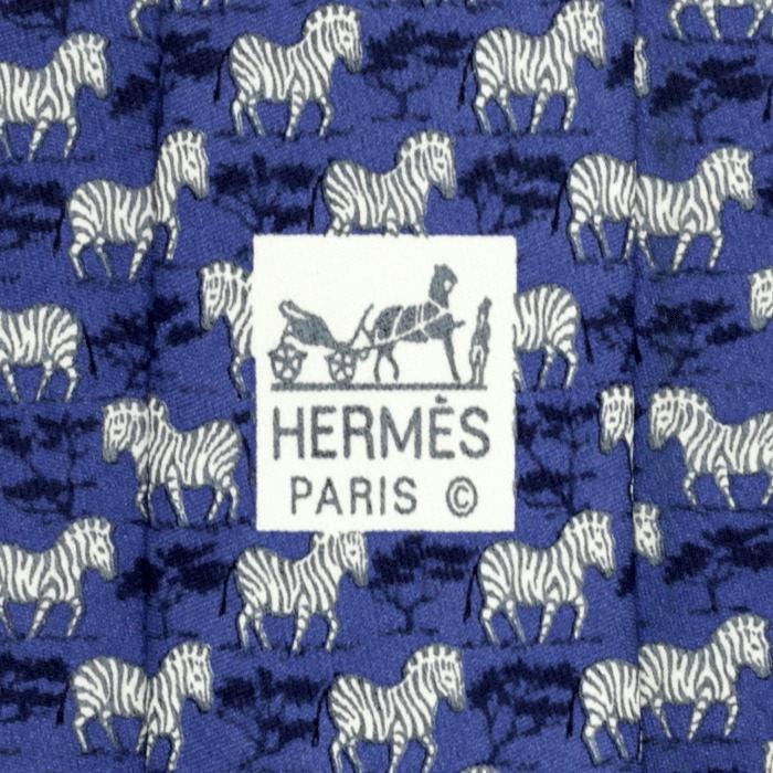 Hermes Men's Silk Tie Zebras Pattern 7110 | Necktie Cravate