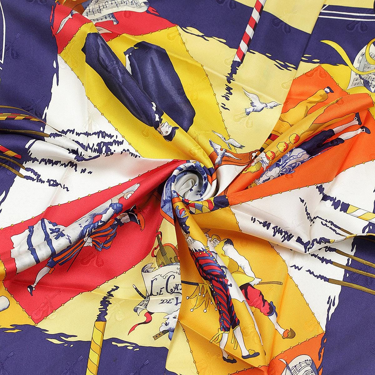 Hermes Scarf Jacquard "Le Carnaval de Venise" by Hubert de Watrigant 90cm Silk | Carre Foulard