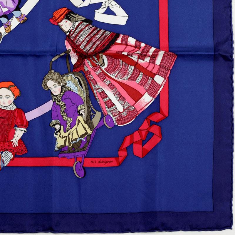 Hermes Scarf "Hello Dolly" by Loic Dubigeon 90cm Silk | Carre Foulard