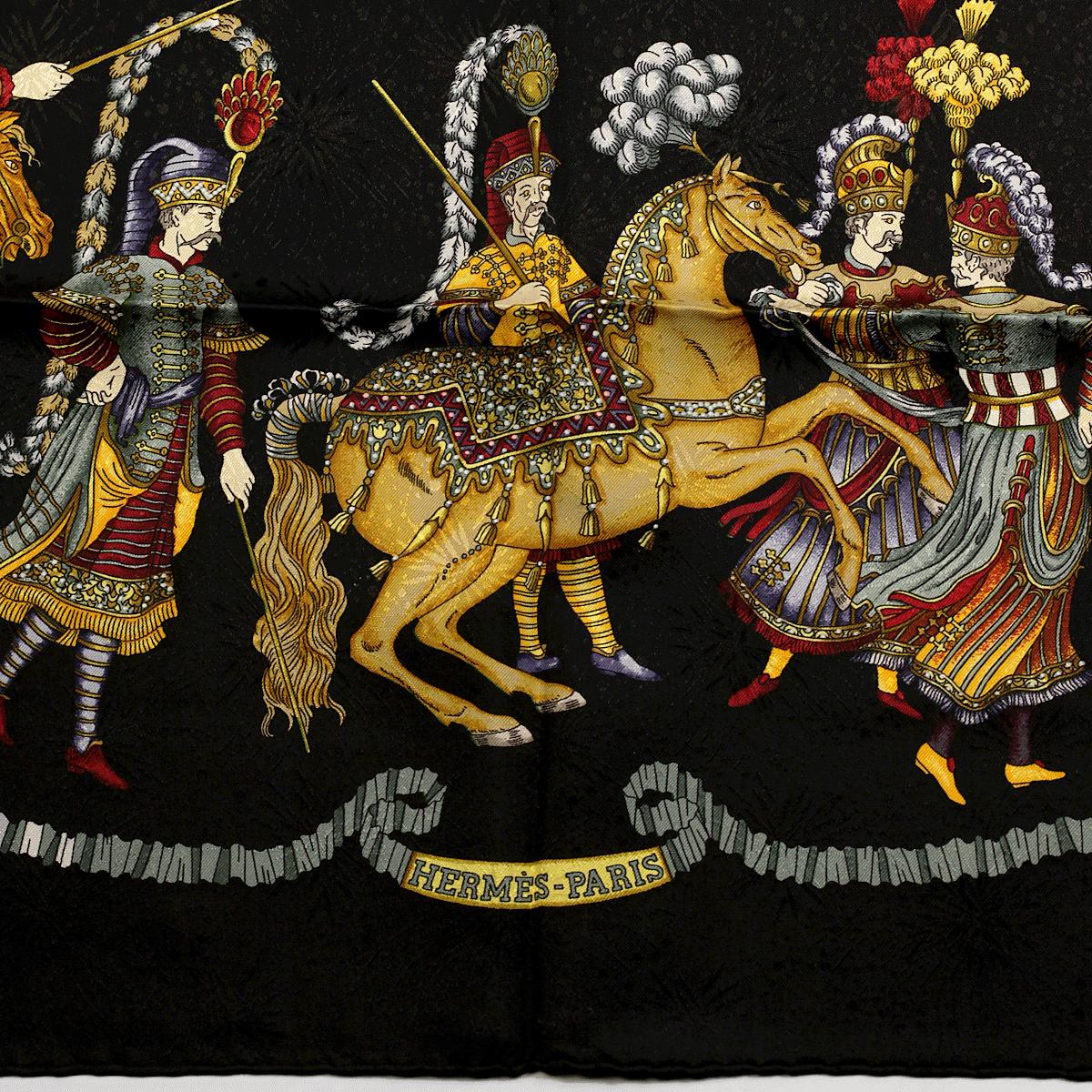 Hermes Scarf "Les Fetes du Roi Soleil" by Michel Duchene 90cm Silk Jacquard | Carre Foulard