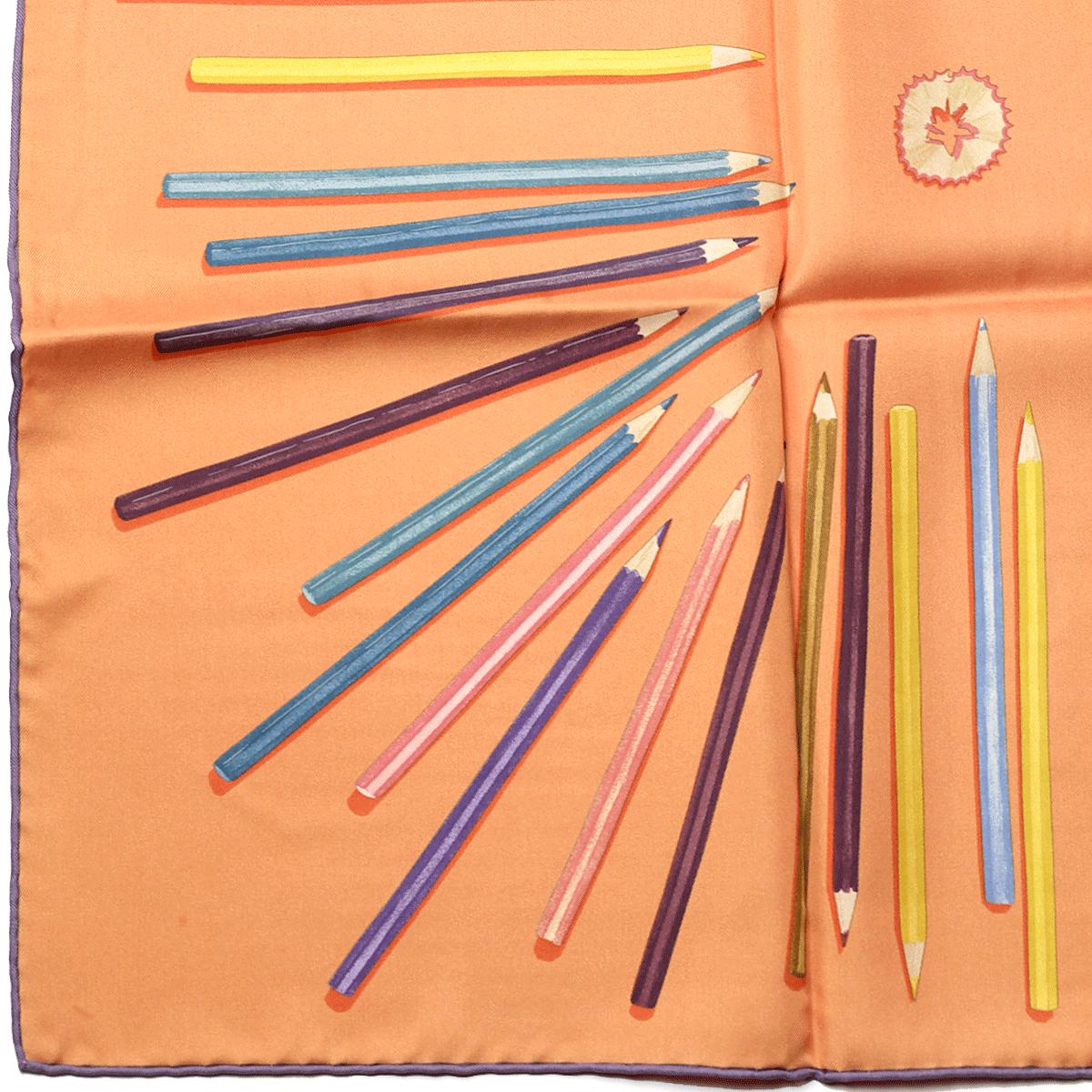 Hermes Scarf "A Vos Crayons" by Leigh P. Cook 90cm Silk | Carre