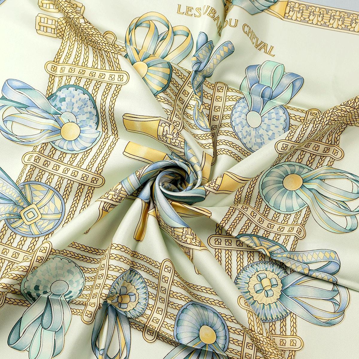 Hermes Scarf "Les Rubans du Cheval" by Joachim Metz 90cm Silk | Carre Foulard