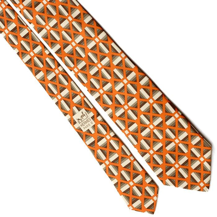 Hermes Men's Silk Tie Geometric Pattern 5351 | Necktie Cravate