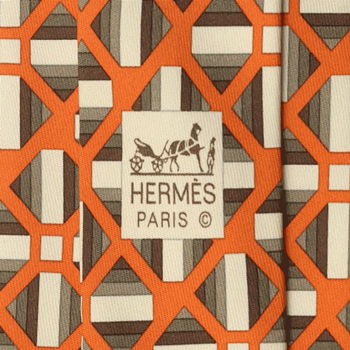 Hermes Men's Silk Tie Geometric Pattern 5351 | Necktie Cravate