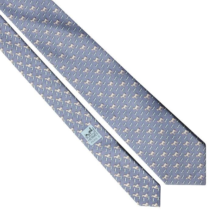 Hermes Men's Silk Tie Whimsical Horse Pattern 625992 | Necktie Cravate