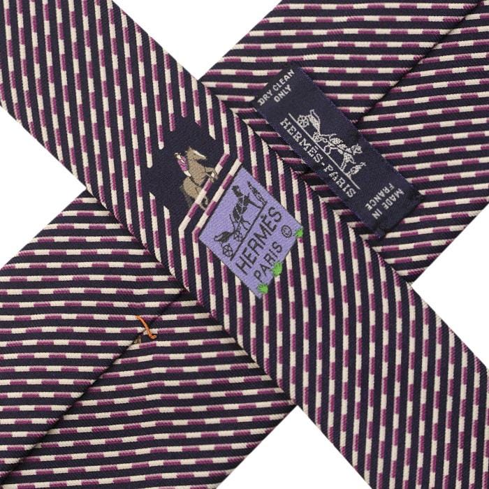 Hermes Men's Silk Tie Horse Racing Pattern 645737 | Necktie Cravate