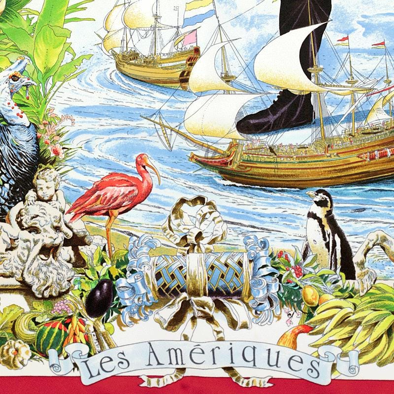 Hermes Scarf "Les Ameriques" by Kermit Oliver 90cm Silk | Carre Foulard