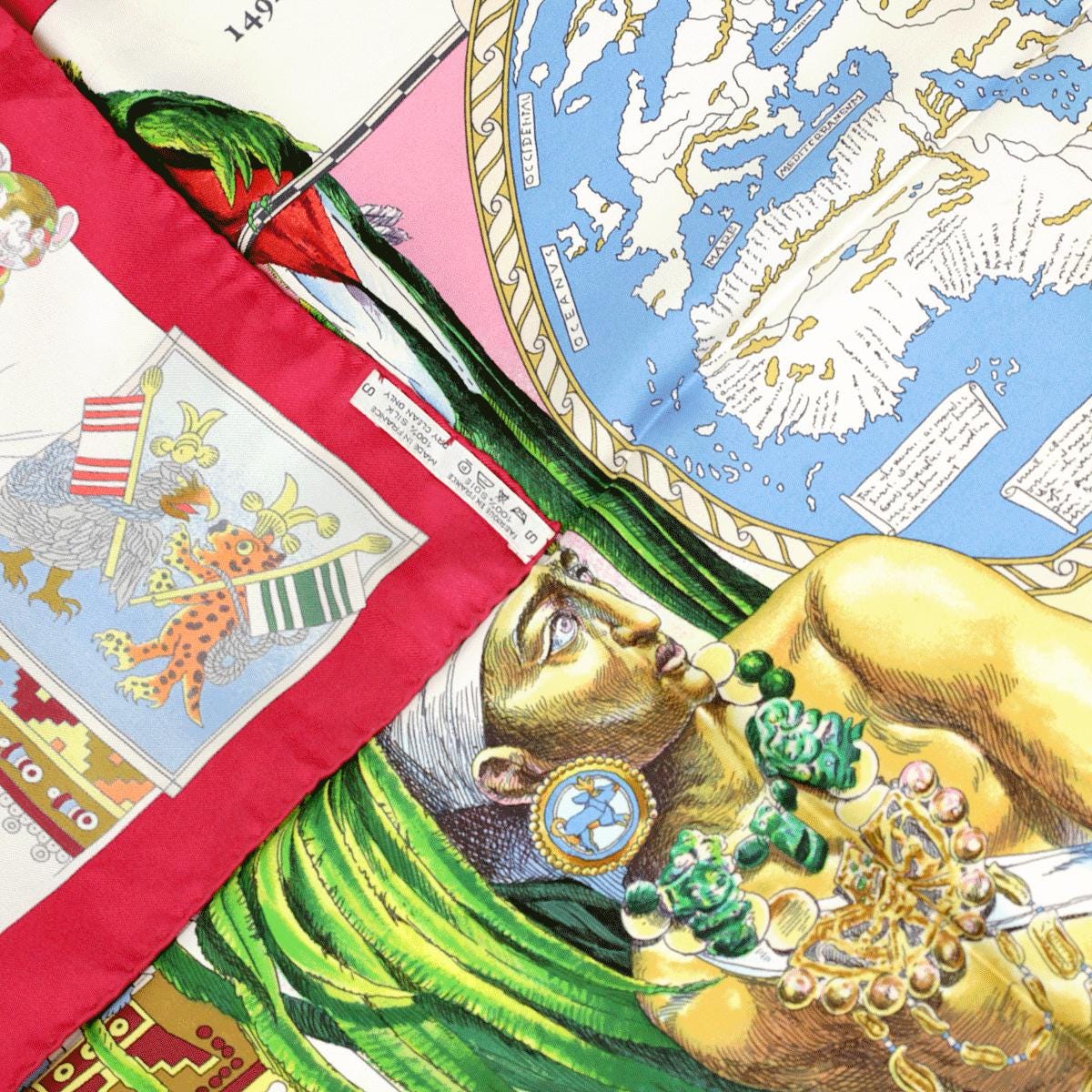 Hermes Scarf "Les Ameriques" by Kermit Oliver 90cm Silk | Carre Foulard