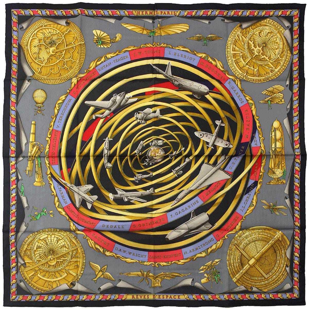 Hermes Scarf "Reves d'Espace" 70cm Cotton by Michel Duchene | Carre