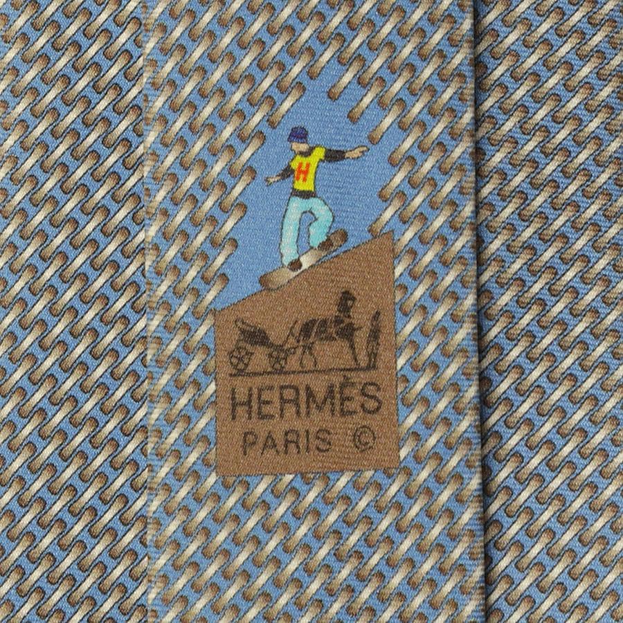 Hermes Men's Silk Tie Skateboard Pattern 645733 | Necktie Cravate