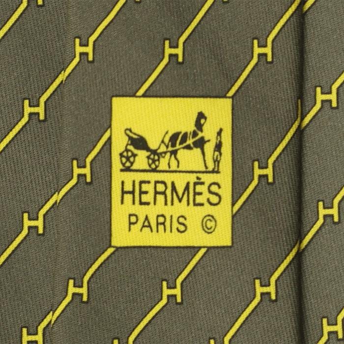 Hermes Men's Silk Tie H Geometric Pattern 5470 | Necktie Cravate