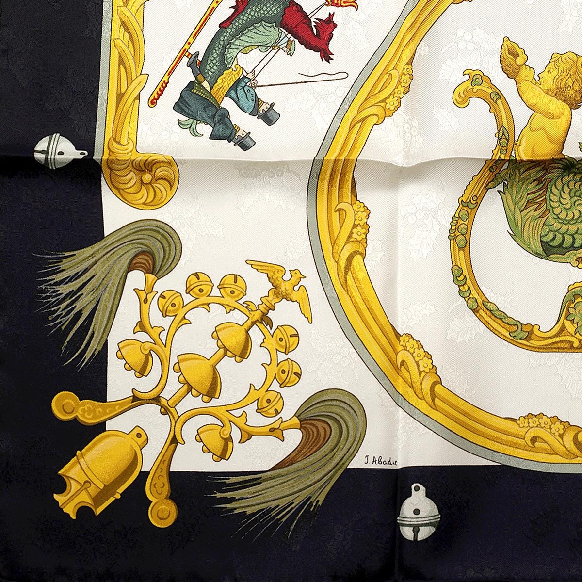 Hermes Scarf "Plumes et Grelots" by Julia Abadie 90cm Silk Jacquard | Carre Foulard NIB
