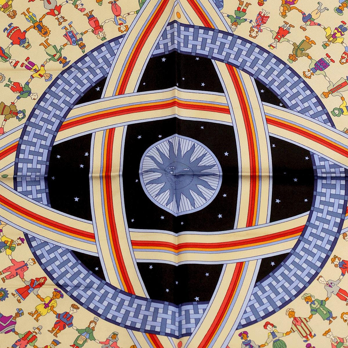 Hermes Scarf "Donner la Main" by Karen Petrossian 90cm Silk | Carre Foulard