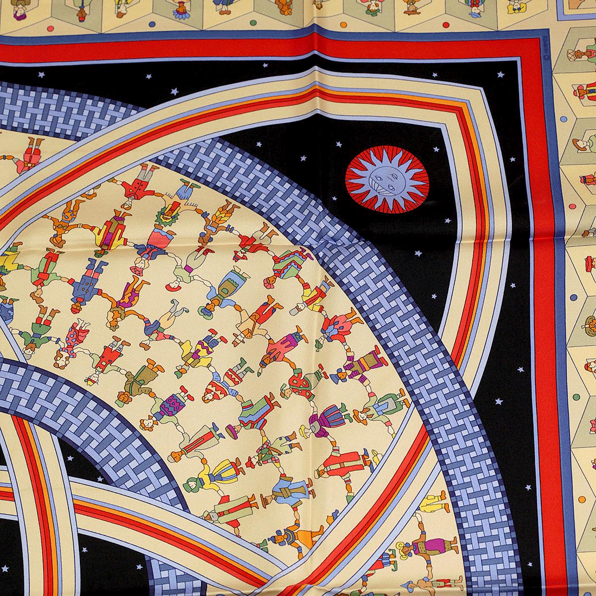 Hermes Scarf "Donner la Main" by Karen Petrossian 90cm Silk | Carre Foulard